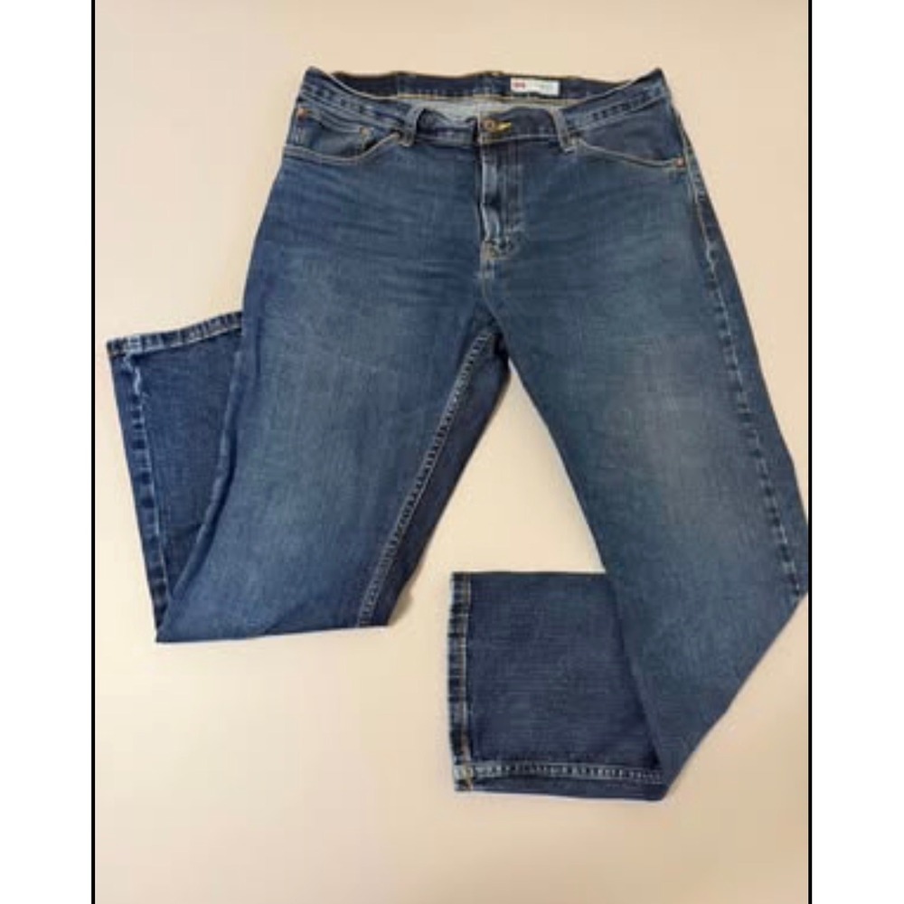 Wrangler Mens Straight Fit Jeans Medium Wash Blue Denim 34x30 1095STWBK
